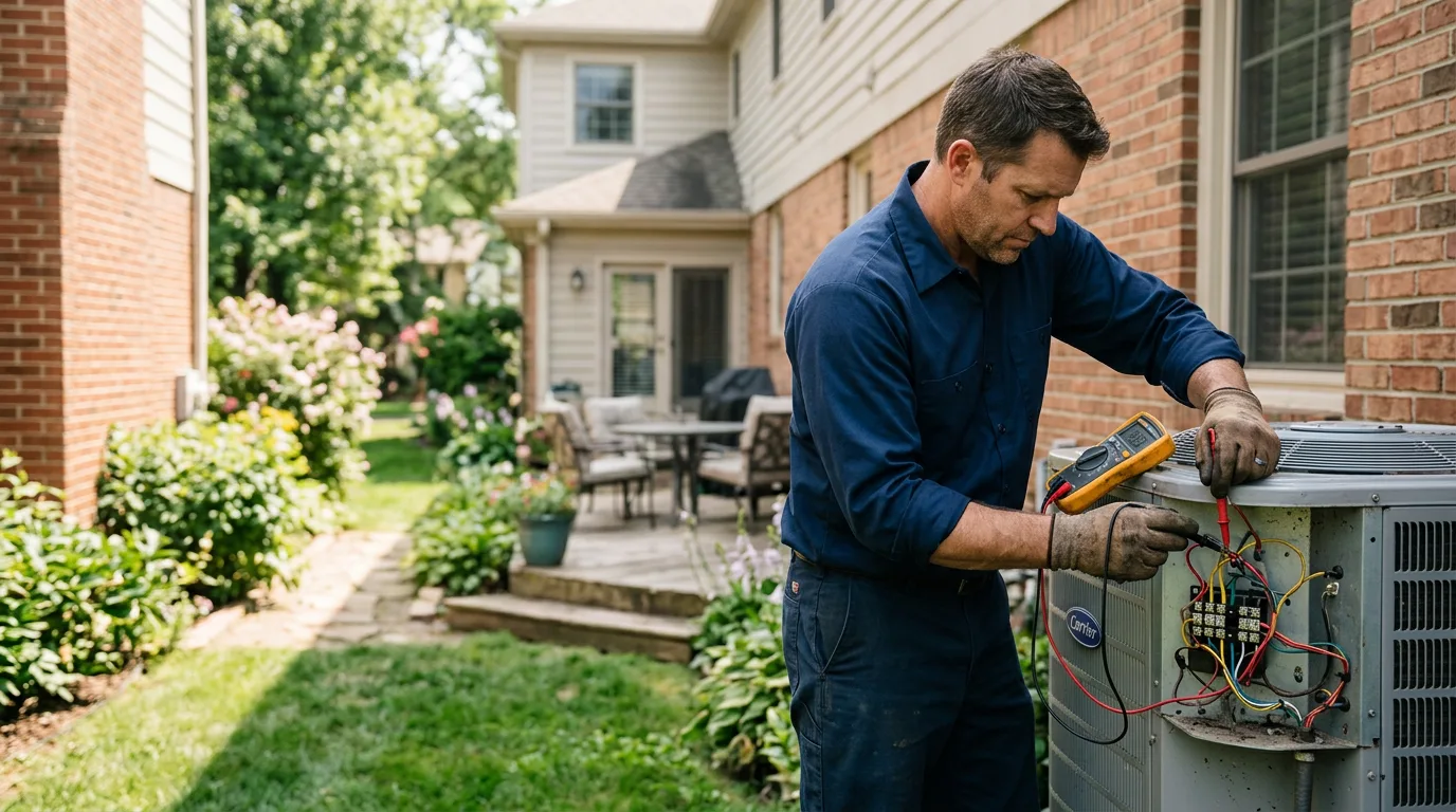 HVAC technician working near Dallas Center, IA